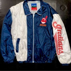 Vintage Cleveland Indians Mens Jacket Full Zip by Fans Gear Windbreaker 80s/90s